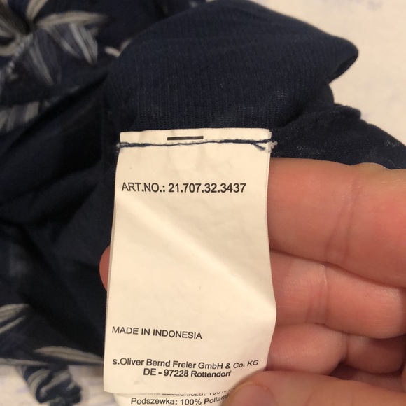 Flowery, stretchy, short sleeve blouse with tie in back, sOliver, Eur42/US12, - Picture 8 of 12